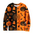 thumbnail image 4 of Halloween Fuzzy Tops for Women Printed Crew Neck Long Sleeve Trendy Spooky Festival Party Pullover Top Multicolor 10 L, 4 of 6