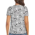 thumbnail image 3 of Fuzoiu Pandas Between Clouds and Stars Print Women's V-Neck T-Shirt,Women's Short Sleeve Top, Comfortable for Work, Leisure, and Sports, 3 of 7