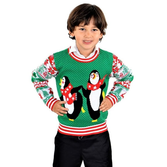 Socal Look Kids Christmas Sweater, Children's Acrylic Holiday Pullover for Boys & Girls, 5-6 Years