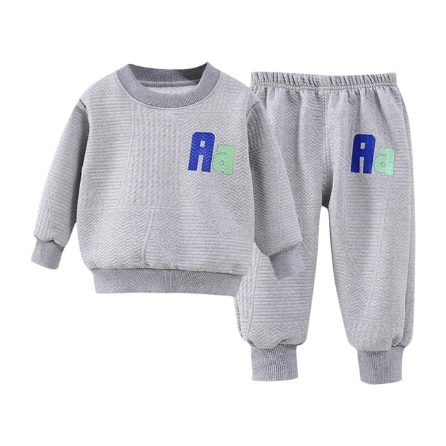 Pants for Girls Sweatshirt for Girls Boys And Girls Long Sleeved Round Neck Printed Sweatshirt And Pants Two-Piece Set with Elastic Waist And Long Pants Two-Piece Set
