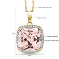 thumbnail image 5 of Gem Stone King 7.79 Ct Peach Nano Morganite White Created Sapphire 10K Yellow Gold Pendant with Chain, 5 of 5