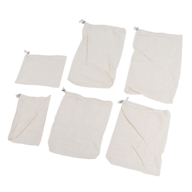 Bolsa de filtro de alimentos repetible, 6 piezas Bolsa de cordón para frutas Bolsa de almacenamiento de frutas La mejor en su clase