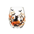 thumbnail image 2 of Difdany 2D Halloween Artisan Glassware Collection, Stemless Halloween Glass with Colorful 2D Pumpkin Ghost Moon Bat and Haunted House Designs for Fall Parties and Seasonal Display, 2 of 9