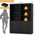 thumbnail image 3 of Aheaplus 47.2" Closet Drawers System, 3.94FT Wood Closet Organizer System with 6 Drawers, Modular Small Walk-in Closets Storage Unit, Set of 2, Black (47.2" L x 13.8" W x 71" H), 3 of 14