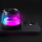 Monster Mag Flux Magnetic Bluetooth Speaker, 5W Portable Wireless Speaker with Multicolor LED Lighting, Magnetic Base & TWS Pairing, MicroSD Playback