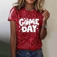 thumbnail image 2 of HCYSFG Womens Sequin Graphic T Shirts Crewneck Short Sleeve Sparkle Detail Loose Fit Casual Everyday Tees Summer Tops, 2 of 5