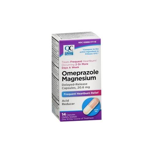 5 Pack QC Omeprazole Magnesium Acid Reducer 14 Capsules Prilosec) Each