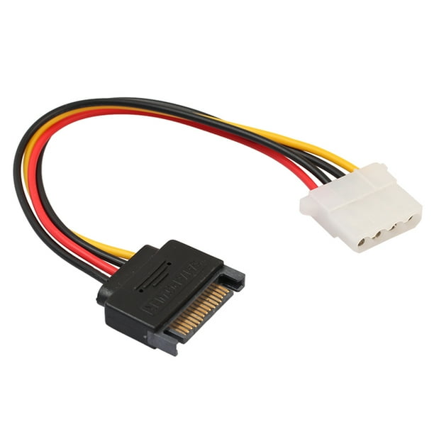 Cable de alimentación hembra Likrtyny SATA de 15 pines macho a Molex de 4 pines