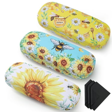 sixwipe 3 Pack Hard Shell Eyeglass Case for Women and Men, Scratch-Resistant Protective Glasses Storage Box for Sunglasses and Reading Glasses, Portable Travel Case with Microfiber Cleaning Cloth