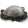 thumbnail image 5 of Toupee for Men Hairpiece PU Súper Invisible 0.02 0.03mm Ultra Thin Skin V-looped 100% Human Hair From India with Natural Hairline (8"x10") 1B, 5 of 8