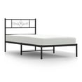 thumbnail image 2 of Metal Bed Frame with Headboard, Black Full Size 39.4x78.7, Sturdy Steel Platform Bed for Bedroom, Modern Design, 2 of 9
