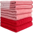 thumbnail image 2 of Premium Kitchen Towels (20”x 28”, 6 Pack) – Large Cotton Kitchen Hand Towels – Flat & Terry Towel – Highly Absorbent Tea Towels Set with Hanging Loop (Red), 2 of 6
