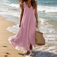 thumbnail image 6 of Dvprdro V Neck Sleeveless Ribbed Knit Soft Stretchy Loose A Line Maxi Dress for Women 2026 Summer Beach Vacation Solid, 6 of 10