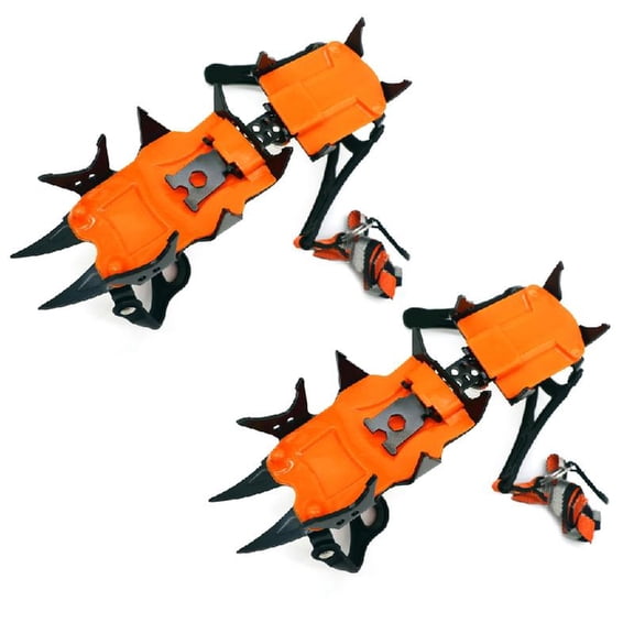 JZROCKER 12 Teeth Ice Traction Ice Spikes Crampons Cleats Footwear Traction for Skiing