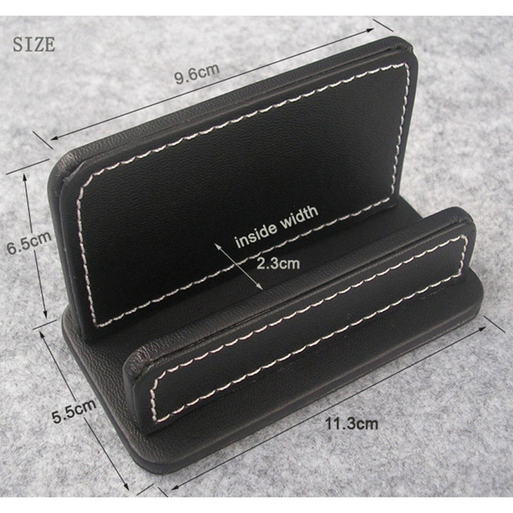 3pcs/set Desk Organizer Sets Leatherette Office Accessories Supplies Including Tissue Holder Pencil And Business Name Cards Stand Black