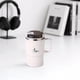 thumbnail image 4 of Taza térmica de acero inoxidable 304 con doble pared y asa | Taza de viaje antigoteo de 550 ml para café, agua y bebidas | Incluye pajita y cuchara plegable, 4 of 6