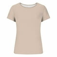 thumbnail image 7 of Perfectbot Women's Slim Fit Crew Neck Crop Tops Cap Short Sleeve Ribbed Basic Summer Trendy Casual Tshirts, 7 of 7