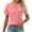 Pink, variant on Womens T Shirts Tops V Neck Short Sleeve Comfortable Pure Color Basic Womens Golf Shirt,Orange,XL