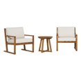 thumbnail image 1 of Modern Slat Back 3 Piece Solid Wood Chat Set - Brown, 1 of 5