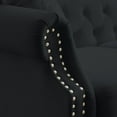 thumbnail image 5 of 79"Classic Velvet Chesterfield Sofa, 3-Seater Sofa Tufted Couch with Rolled Arms and Nail Head, Low Back Tufted Couch for Living Room Apartments Office, Black, 5 of 7