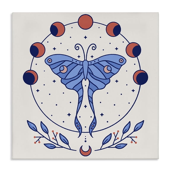 Stupell Industries Celestial Luna Moth Animals Painting Wrapped Canvas Art Print Wall Art, 24 x 24