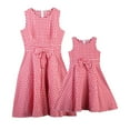 thumbnail image 2 of MesaSe Robe Mère-Fille Sans Manches à Col Rond, Ligne A, Longueur Genou, à Carreaux, Mignonne avec Nœud Décoratif, 2 of 7