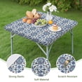 thumbnail image 4 of Blue Floral Ornament Pattern Square Fitted Tablecloth with Elastic Edge,Square Table Cover,Washable Elastic Table Cover for Home Kitchen Party Decor 34"x34", 4 of 6