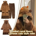 thumbnail image 3 of Unisex Capybar-a Costume Warm Flannel Cute Animal One-piece Pajamas Halloween Christmas Sleepwear Jumpsuit Pajamas X6N0, 3 of 7