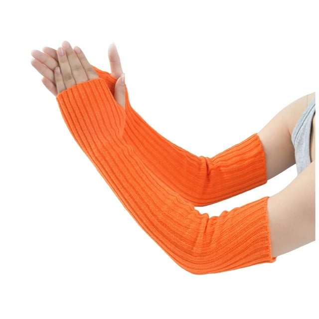 WEAIXIMIUNG Gants d'Hiver pour Garçons, Laine Tricotée Sans Doigts, Manches Longues Droites