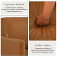 thumbnail image 5 of DREAMSIDEA Swivel Accent Chair for Living Room, Comfortable Swivel Barrel Chair for Bedroom, Faux Leather in Light Brown, 5 of 6