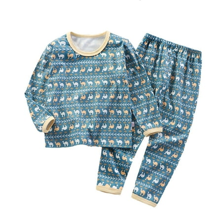 

GEZHEN Boys and Girls Autumn and Winter Warm Pajamas Boys and Girls Fall and Winter Fall Clothing Fall Pants Warm Pajamas Homewear
