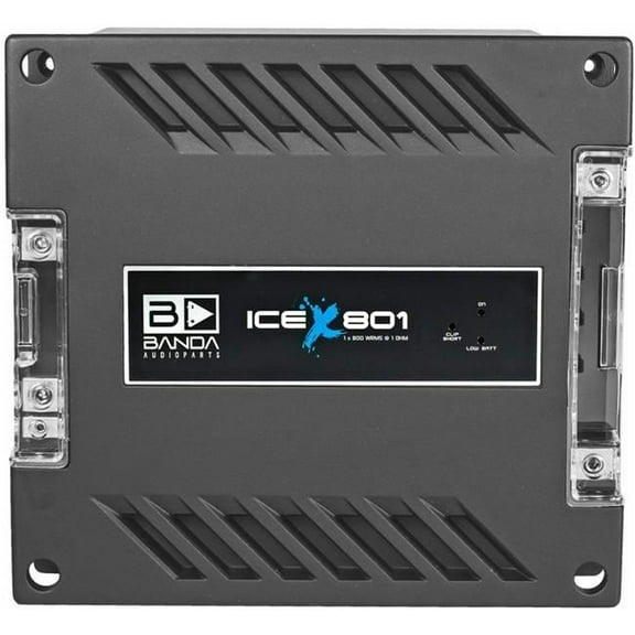 Banda ICEX801 1100 watts 1 Channel Max at 1 Ohm Car Audio Amplifier with Bass Boost Highpass Filter & Low Pass Filter