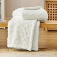 thumbnail image 1 of Fleece Throw Blanket - Fluffy Fuzzy Soft Warm Jacquard Coral Fleece Blanket For, 1 of 7