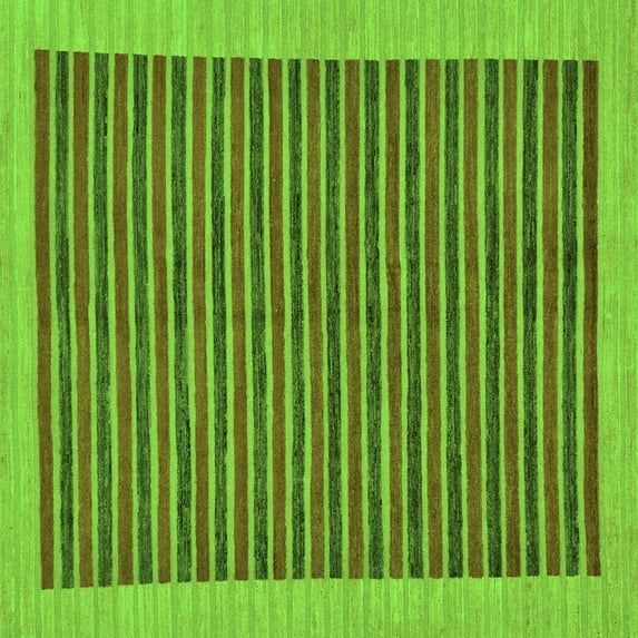 Ahgly Company Indoor Square Oriental Green Modern Area Rugs, 5' Square