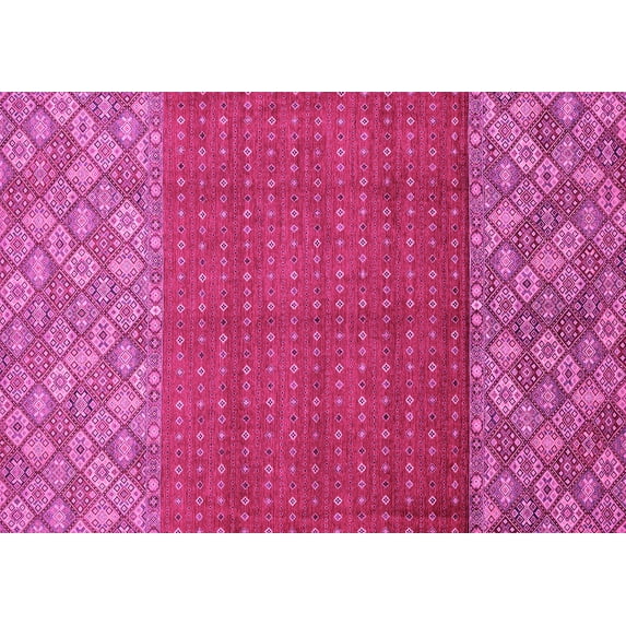 Ahgly Company Indoor Rectangle Abstract Pink Modern Area Rugs, 5' x 7'