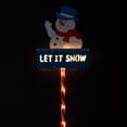 thumbnail image 4 of Northlight Lighted Snowman 'LET IT SNOW' Outdoor Christmas Lawn Stake Sign -28.5" - Clear Lights, 4 of 10