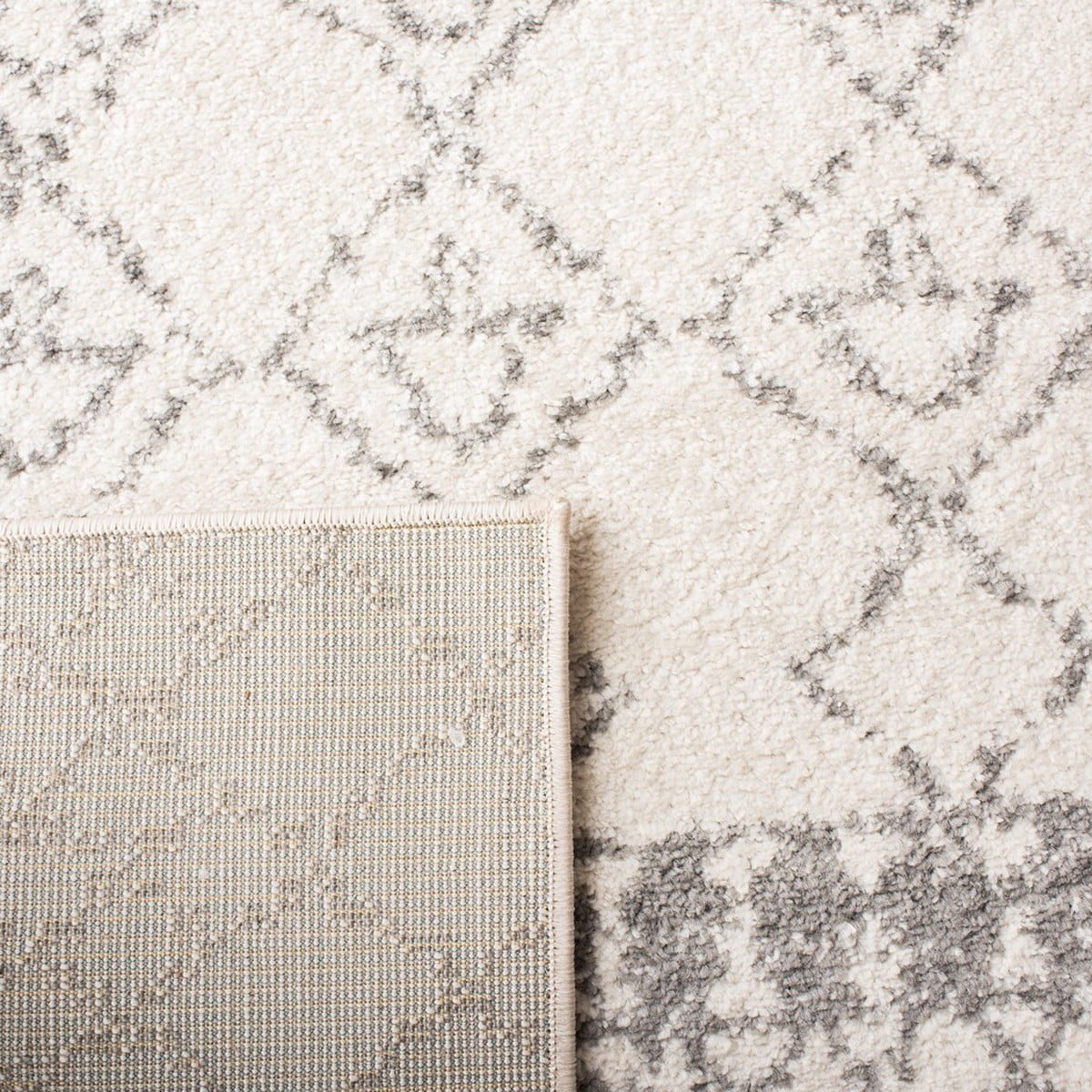 SAFAVIEH Tulum Coriander Moroccan Geometric Area Rug, 10' x 10' Square, Ivory/Grey