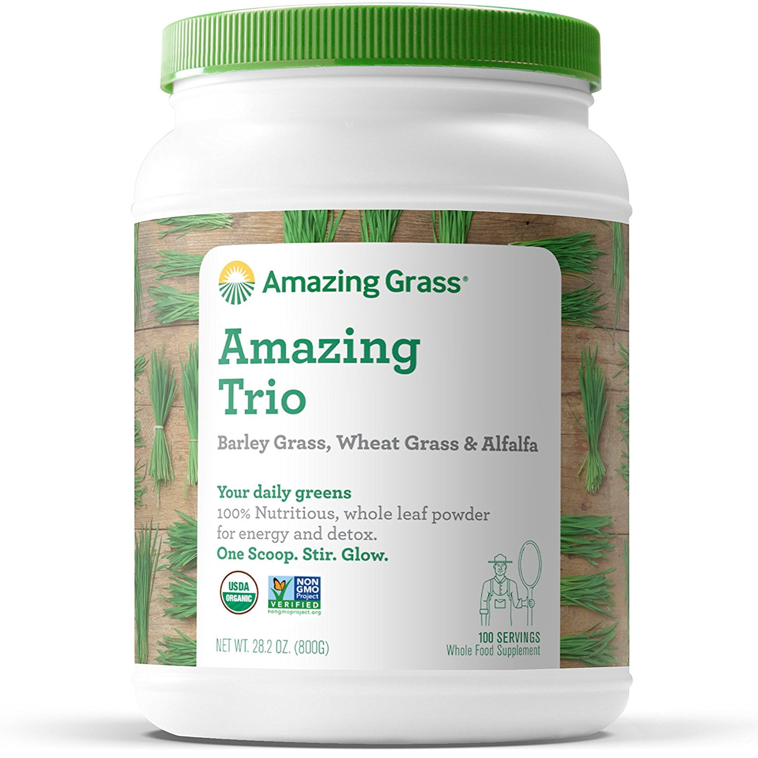 Amazing Grass Amazing Trio Alfalfa, Barley, & Wheatgrass Powder, 100