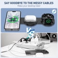 thumbnail image 6 of Magnetic Wireless Charger, 3 in 1 Charging Station for Apple Devices, 18W Foldable Wireless Charger Stand for iPhone 16 15 14 13 12 Pro/Pro Max, AirPods 2/3/Pro, iWatch Ultra/9/8/7/SE/6/5/4/3, Black, 6 of 8