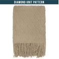 thumbnail image 5 of PAVILIA Tan Taupe Knit Throw Blanket for Couch Bed, Soft Knitted Farmhouse Sofa Throw for Living Room, Lightweight Decorative Fall Throw Blanket for Chair, Outdoor Textured Boho Blanket, 50x60, 5 of 9