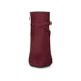 thumbnail image 6 of BLISSFUL STEP Women's Ankle Boots Pointed Toe Buckle Cross Straps Stiletto Heel Burgundy 6.5, 6 of 7