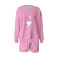 thumbnail image 3 of Puntoco Conjunto De Sudadera Con Pantalón Y top De Cuello Redondo De Manga Larga Casual Estampado Para Mujer Rosa Xl, 3 of 3