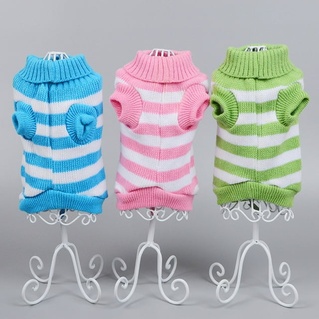 TIMIFIS Chandail pour Chien Vêtements d'Hiver pour Chien Vêtements pour Chien Chandail pour Chien à Rayures Horizontales Vêtements à Rayures pour Animal Vêtements pour Chien
