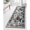 thumbnail image 2 of Unique Loom Sofia Collection Area Traditional Vintage Rug, French Inspired Perfect for All Home Décor, 2' 0 x 9' 10 Runner, Black/Gray, 2 of 5