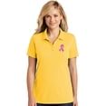 thumbnail image 1 of Womens Breast Cancer Survivor Ribbon Patch Moisture-Wicking Polo Shirt, Small Sunburst Yellow, 1 of 5
