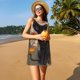 thumbnail image 3 of Fotbe Black Cat in Wildflowers Vestido de Verano sin Mangas para Mujer – Vestido Midi Línea A, Estilo Camiseta Floral, Vestido Playero Casual y Fluido, 3 of 7