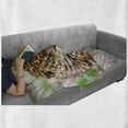 thumbnail image 6 of Leopard Soft Flannel Fleece Blanket, Jungle Fauna Predator Cat Wildlife African Desert Safari on Blurred Backdrop, Cozy Plush for Indoor and Outdoor Use, 50" x 70", Yellow and Beige, by Ambesonne, 6 of 6