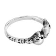 thumbnail image 3 of Edgy Immortal Triple Skulls Upside Down Sterling Silver Band Ring-7, 3 of 6