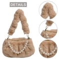 thumbnail image 2 of Bolso de mano elegante para mujer, Bolso ligero con cuentas de perlas, Bolso de citas de piel sintética para mujer, 2 of 8