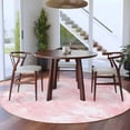 thumbnail image 3 of Large Round Rug 8Ft Washable Non-Slip, Pink Marble Circle Area Rugs for Living Room Bedroom, Modern Abstract Art Elegant Indoor Floor Mats Carpet Runner for Home Decor, 3 of 8